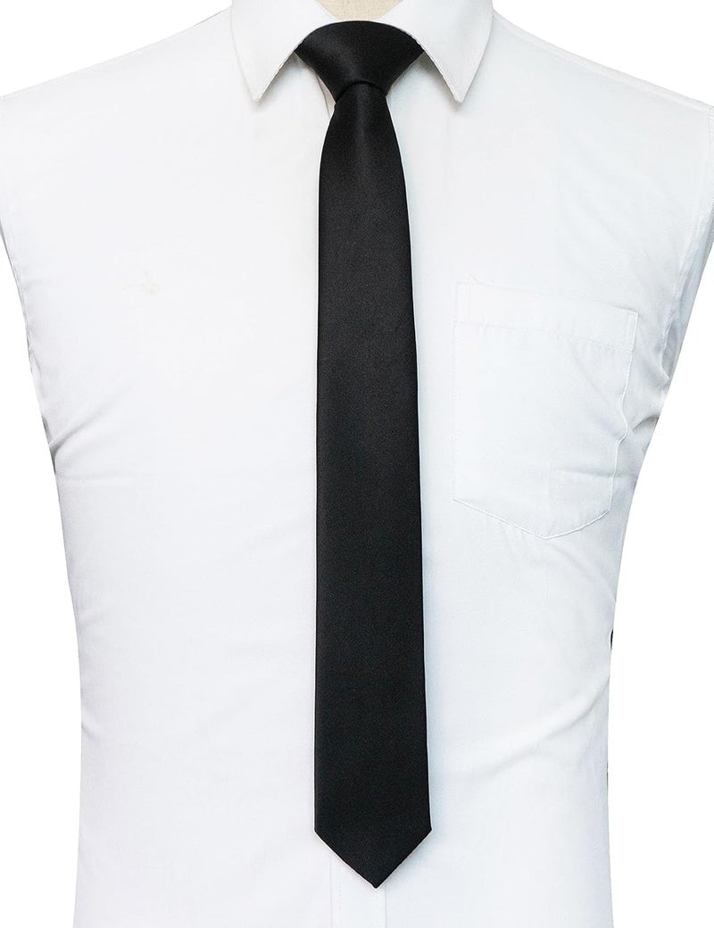 RBOCOTT 2.4“ Solid Color Skinny Tie Business Wedding Necktie for Men(6cm) - Image 2